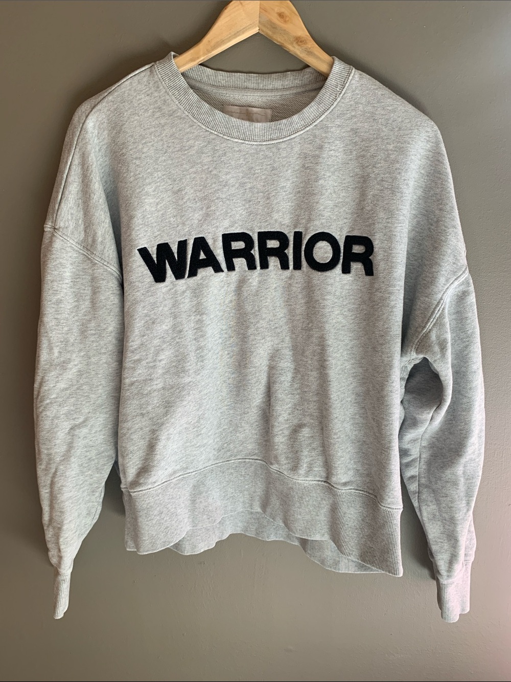 Spiritual Gangster WARRIOR Crewneck Sweatshirt - Light Gray with Black Lettering
